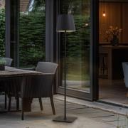 Lucande terrasslampa Andrei, grå, 150cm hög, IP54, E27