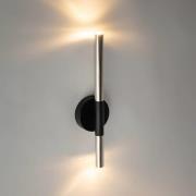 SIGMA Vägglampa Sopel Lux, 2 lampor, svart/silver, höjd 38 cm