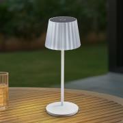 Lindby LED-bordslampa Esali, vit, räfflad, 29 cm