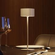 Calex LED-bordslampa Serino, sand, aluminium, 2 700 K