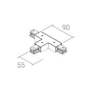 Ivela T-koppling SQUARE 48 V, vit, skyddsledare höger