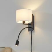 Lindby Florens vägglampa, svart, LED-läslampa, 23,5 cm