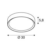 SLV LED-taklampa Decona, Ø 30 cm, vit, metall, CCT