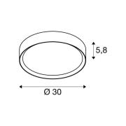 SLV LED-taklampa Decona, Ø 30 cm, vit/guldfärgad, metall