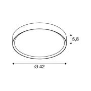 SLV LED-taklampa Decona, Ø 42 cm, vit,  metall, CCT