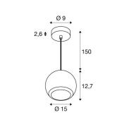 SLV pendellampa Light Eye 150, vit, Ø 15 cm, metall