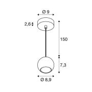 SLV pendellampa Light Eye 90, vit, Ø 9 cm, metall