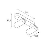 SLV takspotlight Noblo, vit, dimbar till varm, längd 24 cm