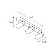 SLV LED-takspotlight Noblo, 3 000 K, vit, längd 40 cm