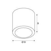 SLV LED-taklampa Oculus, mässingsfärgad 9 cm dimbar till varmt