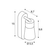 SLV vägglampa Puri 2.0 Cone, vit, bredd 15 cm, metall