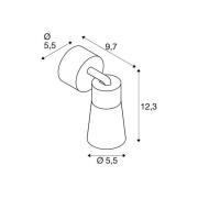 SLV taklampa Puri 2.0 Cone, vit, Ø 5 cm, metall