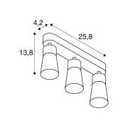 SLV taklampa Puri 2.0 Cone svart/guldfärgad 26 cm 3 lampor
