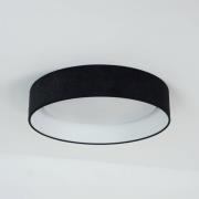 Duolla LED-taklampa Plafond, svart, tyg, Ø 45 cm, 3-stegs