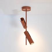 SIGMA Takspotlight Leda 2, tegelröd, 2 lampor, höjd 55 cm