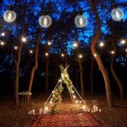 Näve LED-ljusslinga CADENA, 2 500 K, svart, 10 lampor, 10 m