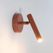 SIGMA Vägglampa Sopel, tegelröd, 1 lampa, stål, höjd 15 cm