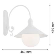Argon Utomhusvägglampa Enduro, vit, stål, glas, IP44, E27