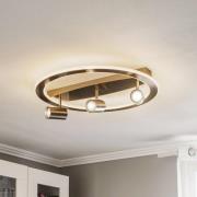 Lindby Berisha LED-taklampa, 3 lampor + LED, nickel