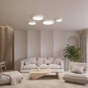 TEMAR LIGHTING Cleo 200 taklampa, vit, sensor, IP20, Ø 20 cm, E27