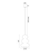 Argon Hänglampa Oman, vit glansig, glas, Ø 14 cm