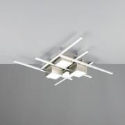 Trio Lighting LED-taklampa Roger, nickel matt, metall, CCT, fjärrstyrd...