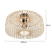 Steinhauer Taklampa Bloeba, Ø 50 cm, trä, natur, E27