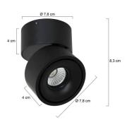 Steinhauer LED-takspotlight Fez, svart, 1 lampa, metall, vridbar