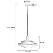Steinhauer Hänglampa Halo Cirque, vit, metall, Ø 50 cm, E27