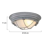 Steinhauer Taklampa Lisanne, grå, Ø 29 cm, metall, glas, E27