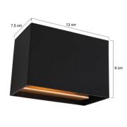 Steinhauer LED-vägglampa Muro 3365, svart, kantig, G9, 2 700 K