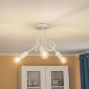 Lamkur Taklampa Joiy, korslagd, 3 lampor, vit