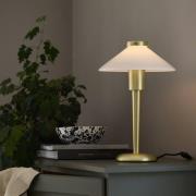PR Home Bordslampa August, mässingsfärgad/opal, 34 cm, metall