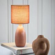 PR Home Bordslampa Uno, rostbrun, höjd 37 cm, textil/keramik