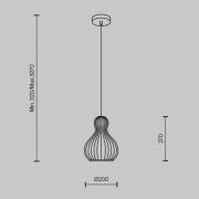 Maytoni Roots hänglampa, Ø 20 cm, höjd 27 cm, trä/svart