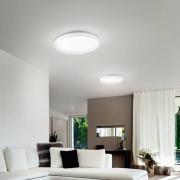 Fabas Luce LED-taklampa Isy, vit, Ø 55 cm, metall, CCT, dimbar