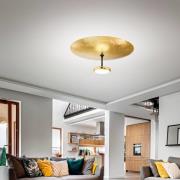 Fabas Luce LED-taklampa Yuko, guld/svart, metall, 23 cm, dimbar