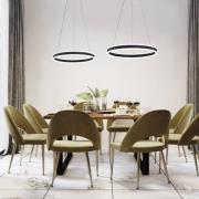 FISCHER & HONSEL LED-hänglampa Sirko, Ø 60 cm, sandgrå, metall, CCT