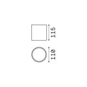 Ideallux Ideal Lux taklampa Gun, grå, aluminium, IP44, GU10