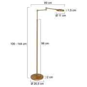 Steinhauer LED-golvlampa Soleil bronsborstad, metall, dimmer