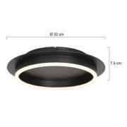 Steinhauer Ringlux taklampa LED, svart, Ø 32 cm, metall