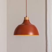 Envostar pendellampa Kaitt, trädetalj, Ø 34 cm, tegelröd