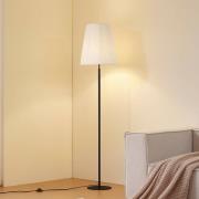 Lindby golvlampa Virelle, svart/vit, textil, höjd 170 cm