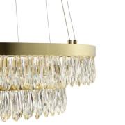 Brilliant LED-hänglampa Celestia, Ø 60 cm, mässingsfärgad, kristall