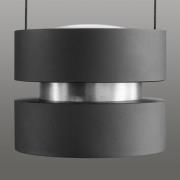 Brilliant LED-hänglampa Glow-Sphere, längd 112 cm, svart, metall