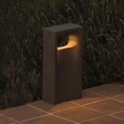 FARO BARCELONA LED-sockellampa Glint, 2700K, 40 cm, grå, betong, IP55