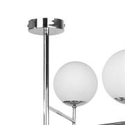 Domiluce Taklampa Korek, krom/vit, glas, 75 cm, 7 lampor, E14