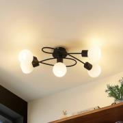 Lindby taklampa Elaina, 66 cm, 5 lampor, svart/vit, E14