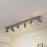 Lindby takspotlight Joffrey, 116 cm, nickel, 6 lampor, GU10