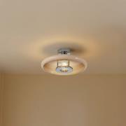 Lindby taklampa Branford, retro, Ø 35 cm, beige, metall